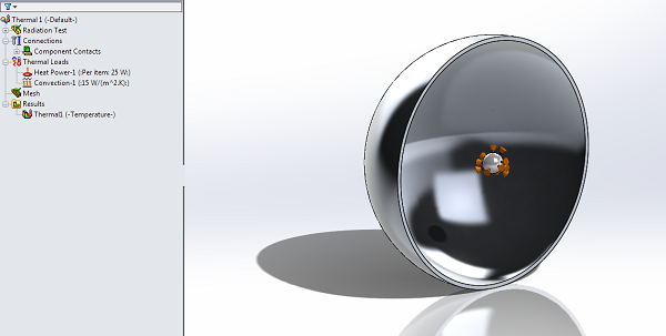 SOLIDWORKS Thermal Study with No Radiation