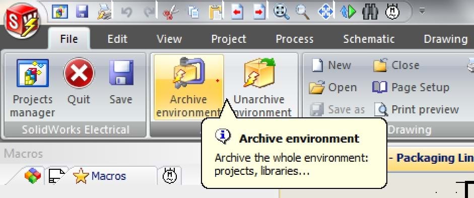 SOLIDWORKS Electrical Archive Environment Option