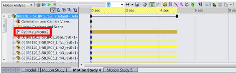 SOLIDWORKS Motion Simulation Image 5 (Motion study bar)