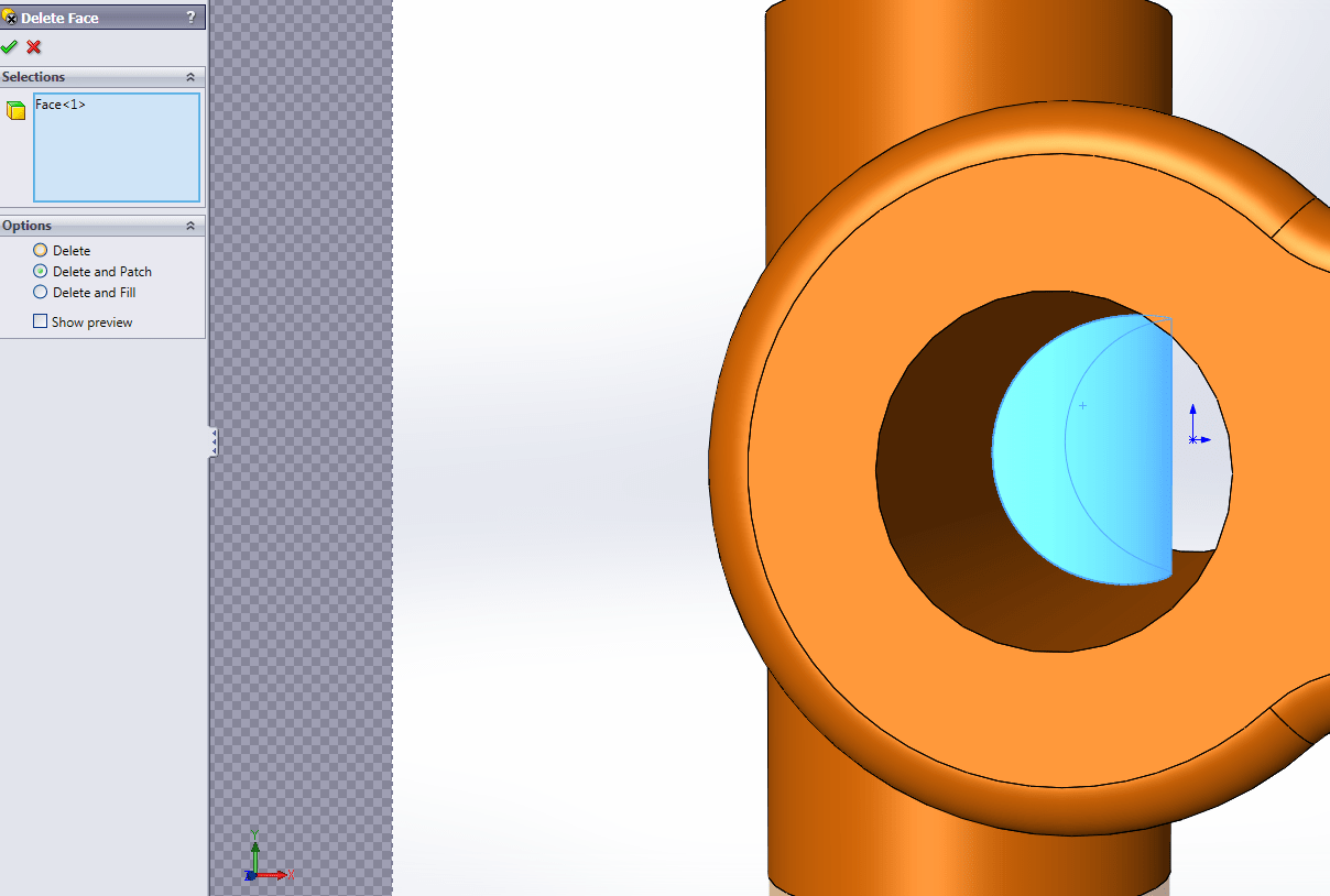 SOLIDWORKS Using Delete Face 2